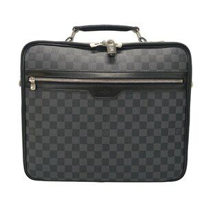 Auth LOUIS VUITTON Steve N58030 Damier Graphite MB2190 Business Bag